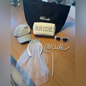 Bride Accessories Set with Veil and Sunglasses